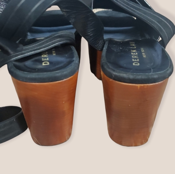 NWOT DEREK LAM Wood Platform / flatform Clog ankle strap  Sandals - Picture 4 of 6